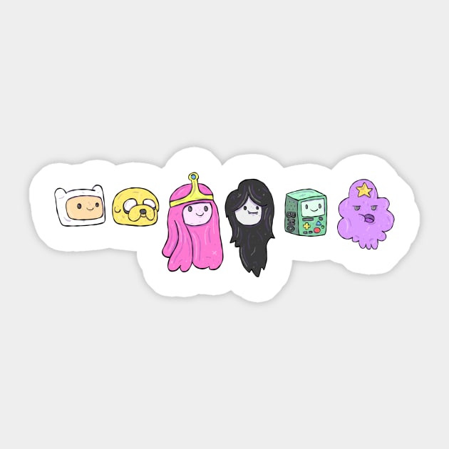 Adventure Time Headshot Lineup Sticker by surfinggiraffecomics